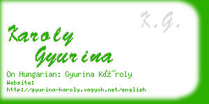 karoly gyurina business card